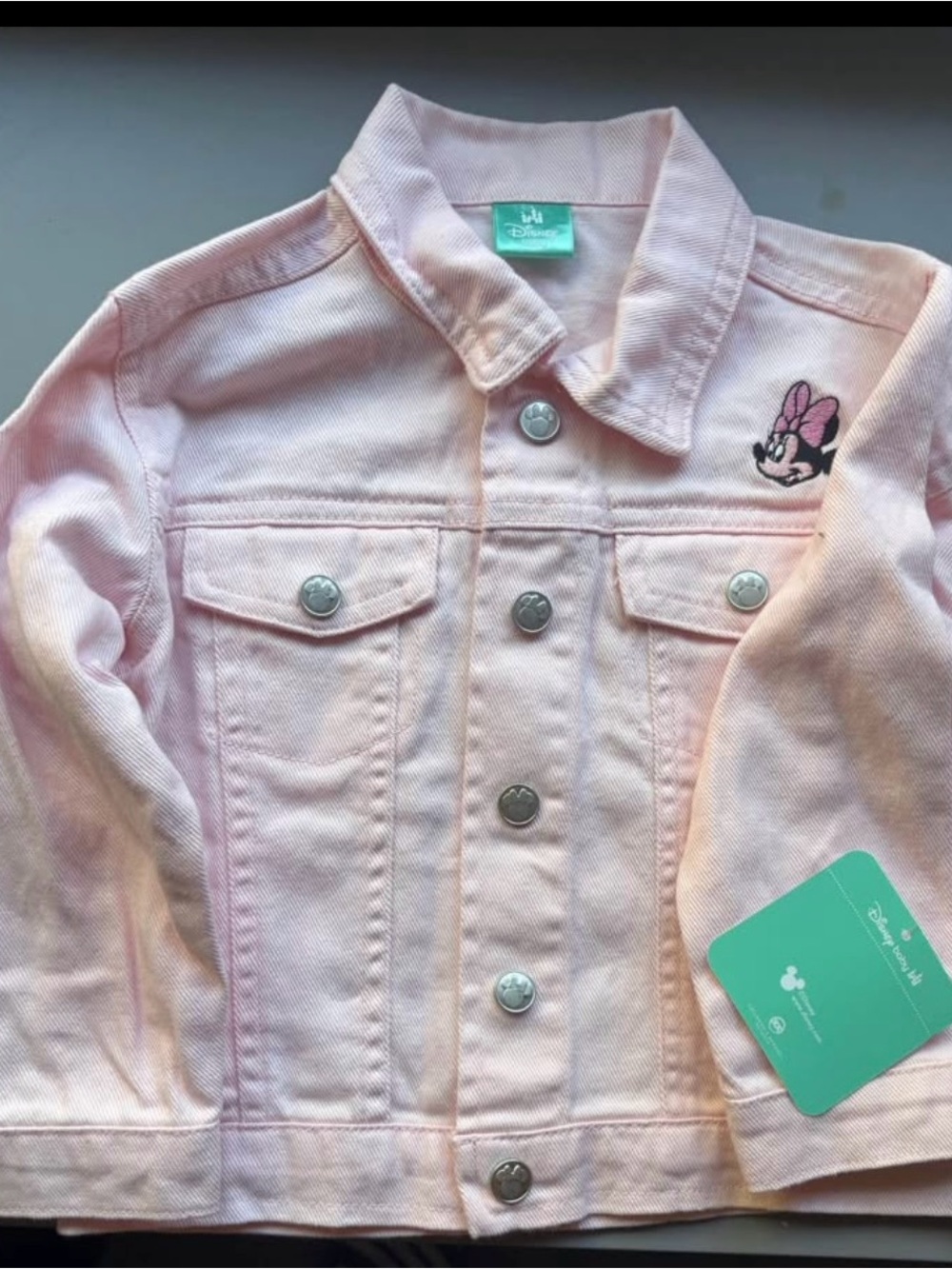 Disney Pink Minnie Embroidered Denim Jacket